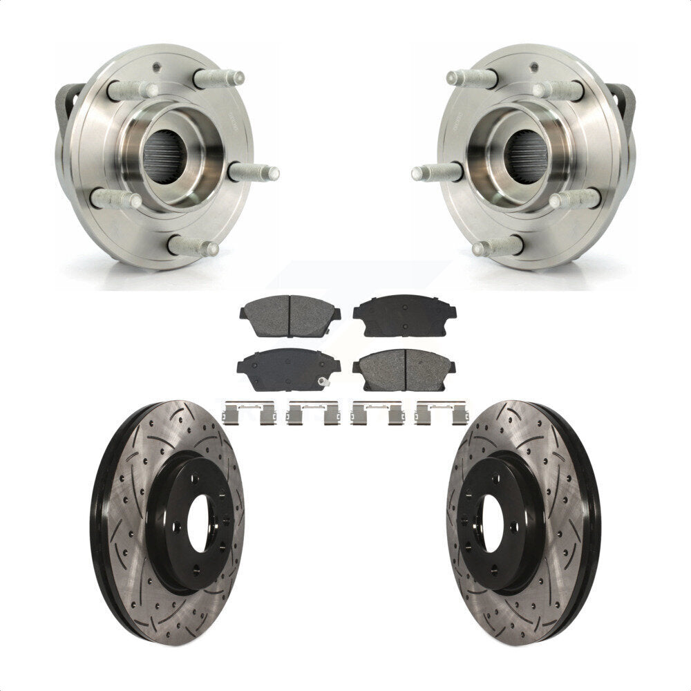 Kit de plaquettes de Rotor de frein, roulement de moyeu avant, fente de perçage, pour Chevrolet Cruze Buick Vol