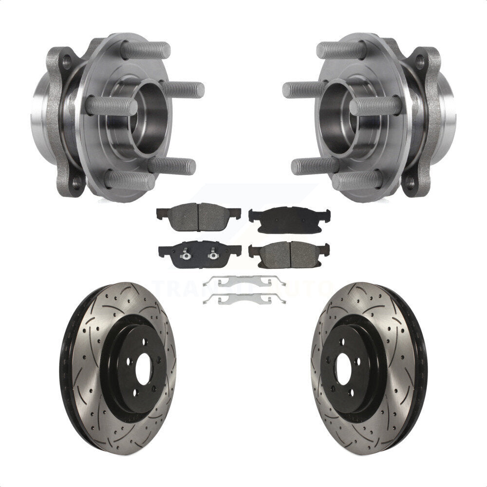 Kit de Rotor et de plaquettes de frein à fente percée, roulement de moyeu avant, pour Ford Fusion Lincoln MK