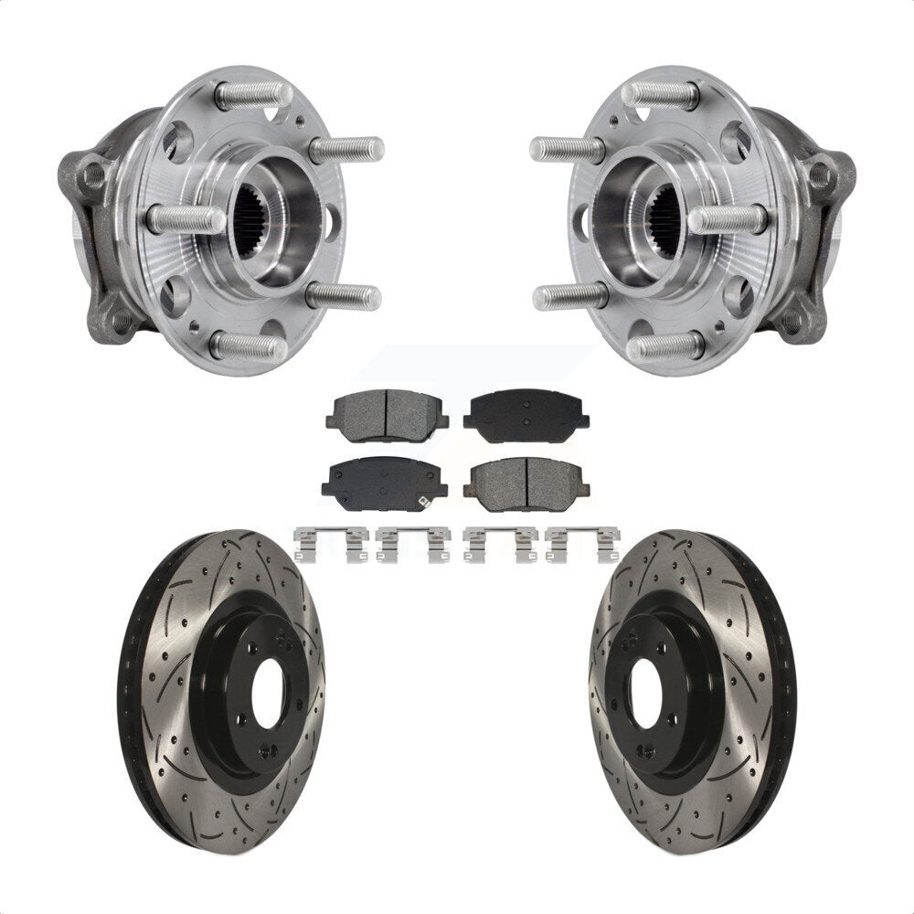 Kit de plaquettes de Rotor de frein, roulement de moyeu avant, fente de perçage, pour Hyundai Santa F 2019 – 2020