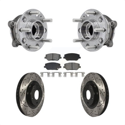Kit de plaquettes de Rotor de frein, roulement de moyeu avant, fente de perçage, pour Hyundai Santa F 2019 – 2020