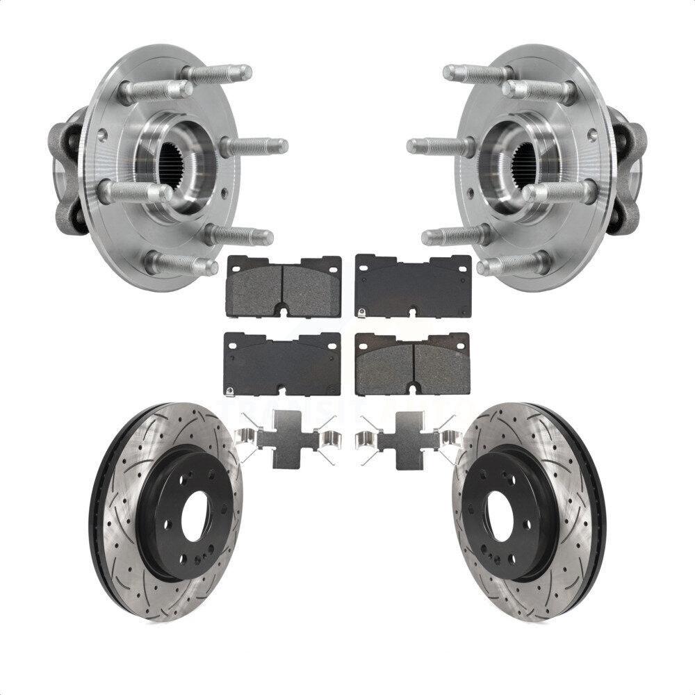 Kit de plaquettes de Rotor de frein, roulement de moyeu avant, fente de perçage, pour Chevrolet GMC Silverado X