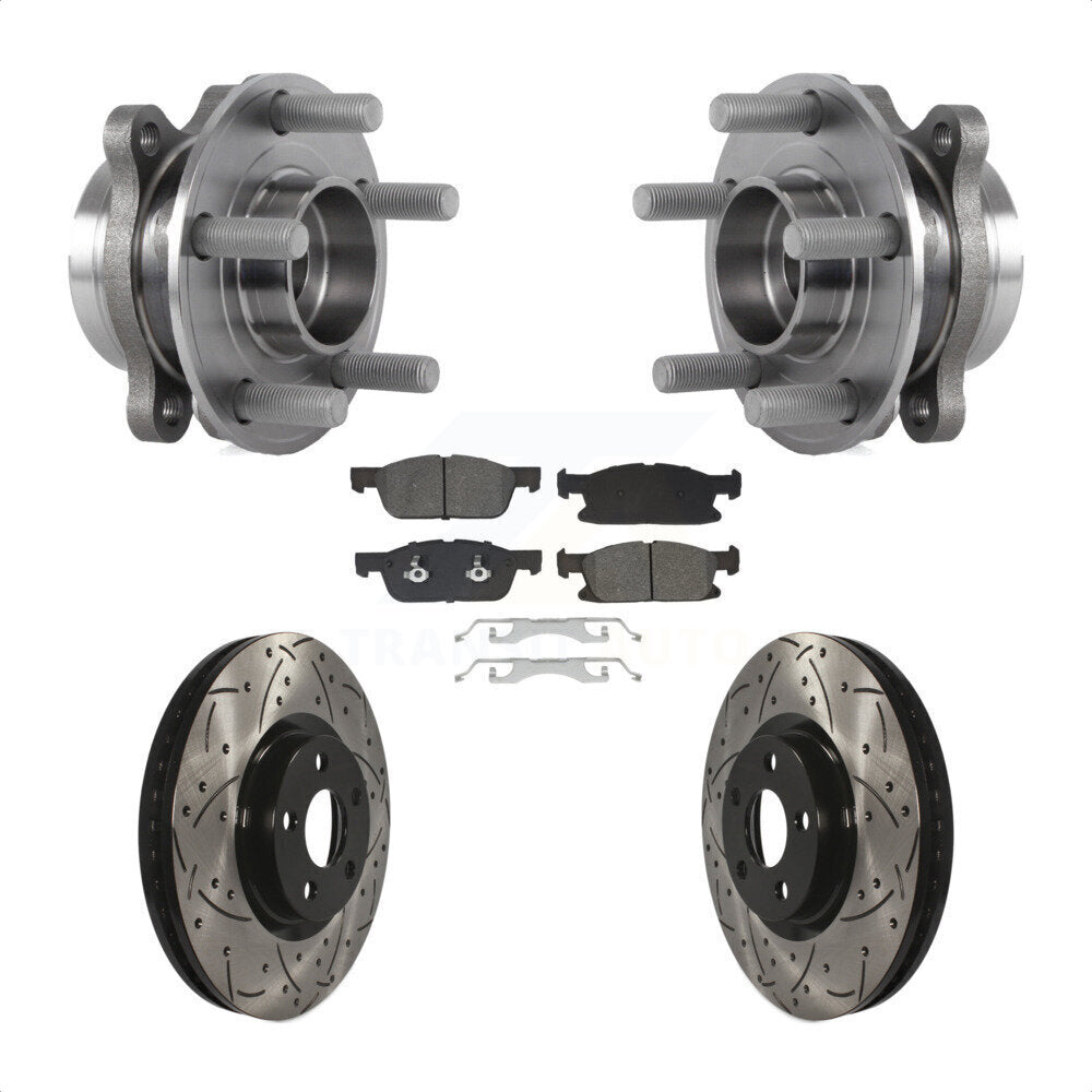 Kit de plaquettes de Rotor de frein avec fente de perçage revêtue de roulement de moyeu avant pour Lincoln Continenta