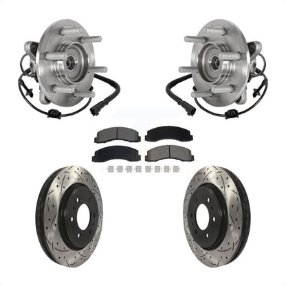 Kit de plaquettes de Rotor de frein, roulement de moyeu avant, fente de perçage, pour Ford Expedition Lincoln 4W