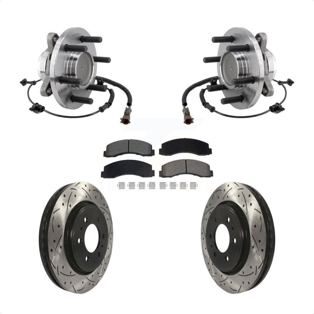 Kit de plaquettes de Rotor de frein, roulement de moyeu avant, fente percée, pour Ford F-150 Expedition RW