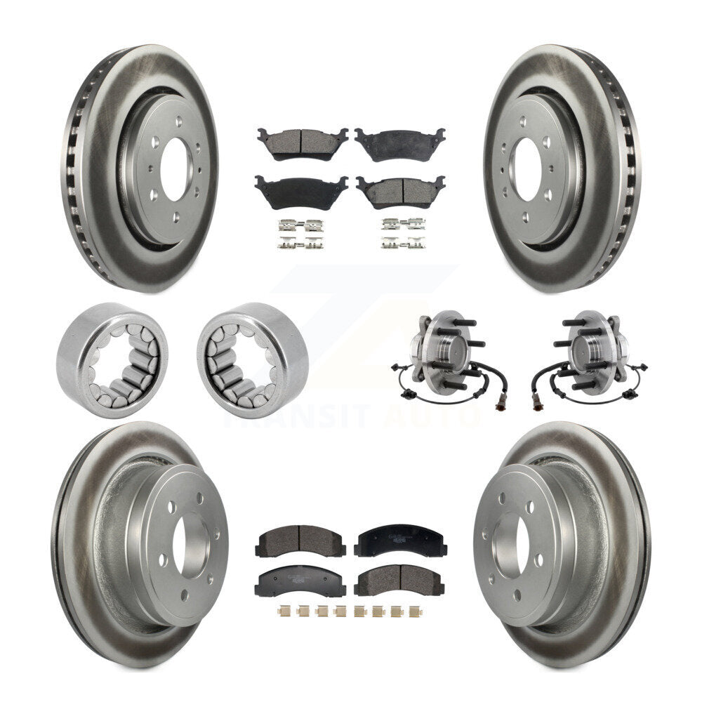 Kit de patins de rotor de frein enduits de roulement de moyeu avant et arrière (10 pièces) pour Ford F-150 RW