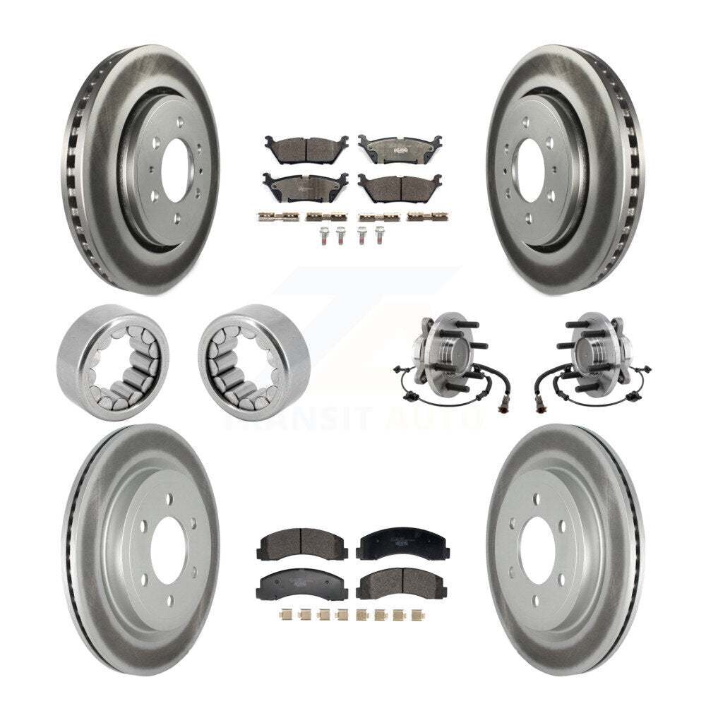 Kit de patins de rotor de frein enduits de roulement de moyeu avant et arrière (10 pièces) pour Ford F-150 RW