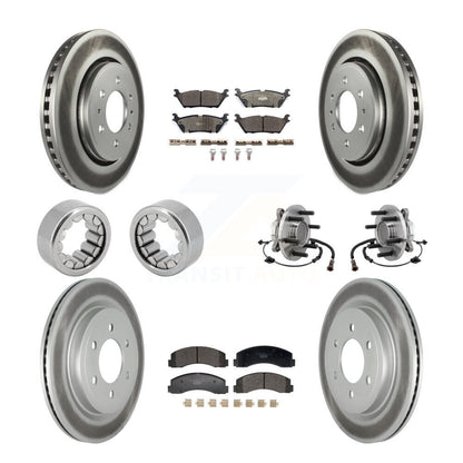 Kit de patins de rotor de frein enduits de roulement de moyeu avant et arrière (10 pièces) pour Ford F-150 RW