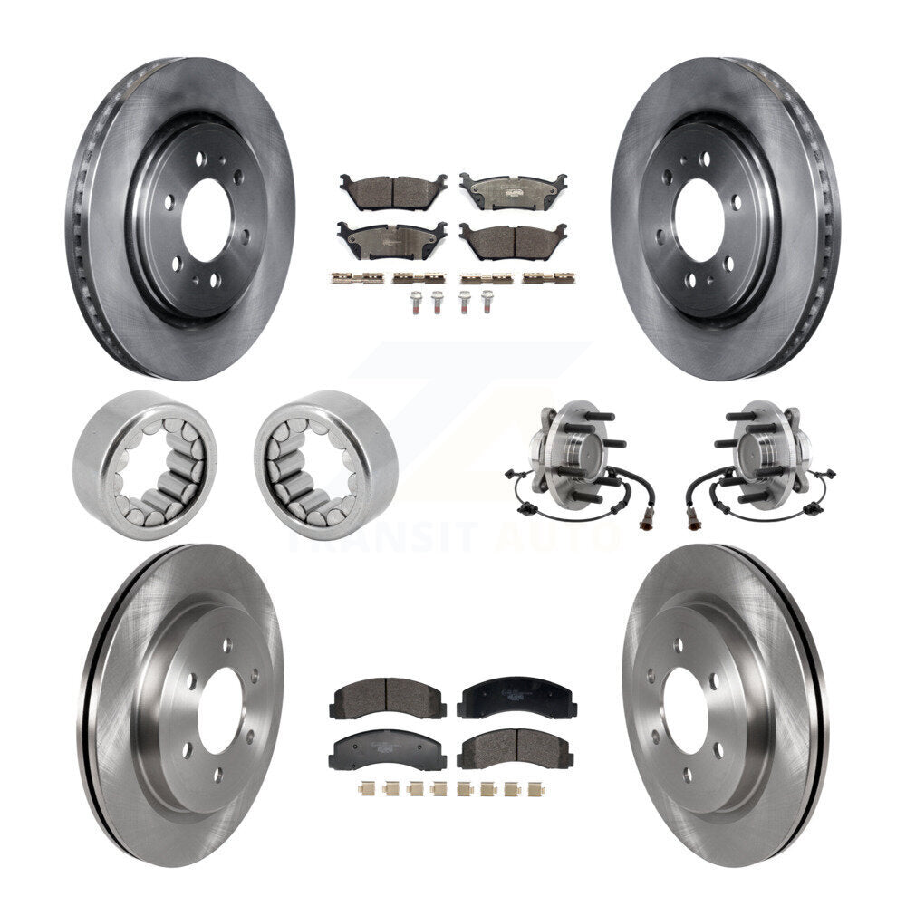 Kit de patins de rotor de frein, roulement de moyeu avant et arrière (10 pièces) pour Ford F-150 RW 18-20
