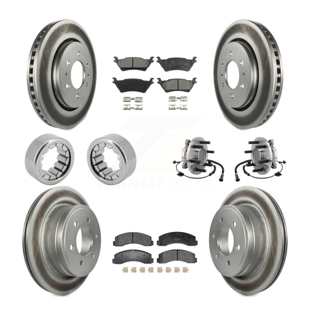 Kit de patins de rotor de frein enduits de roulement de moyeu avant et arrière (10 pièces) pour Ford F-150 RW