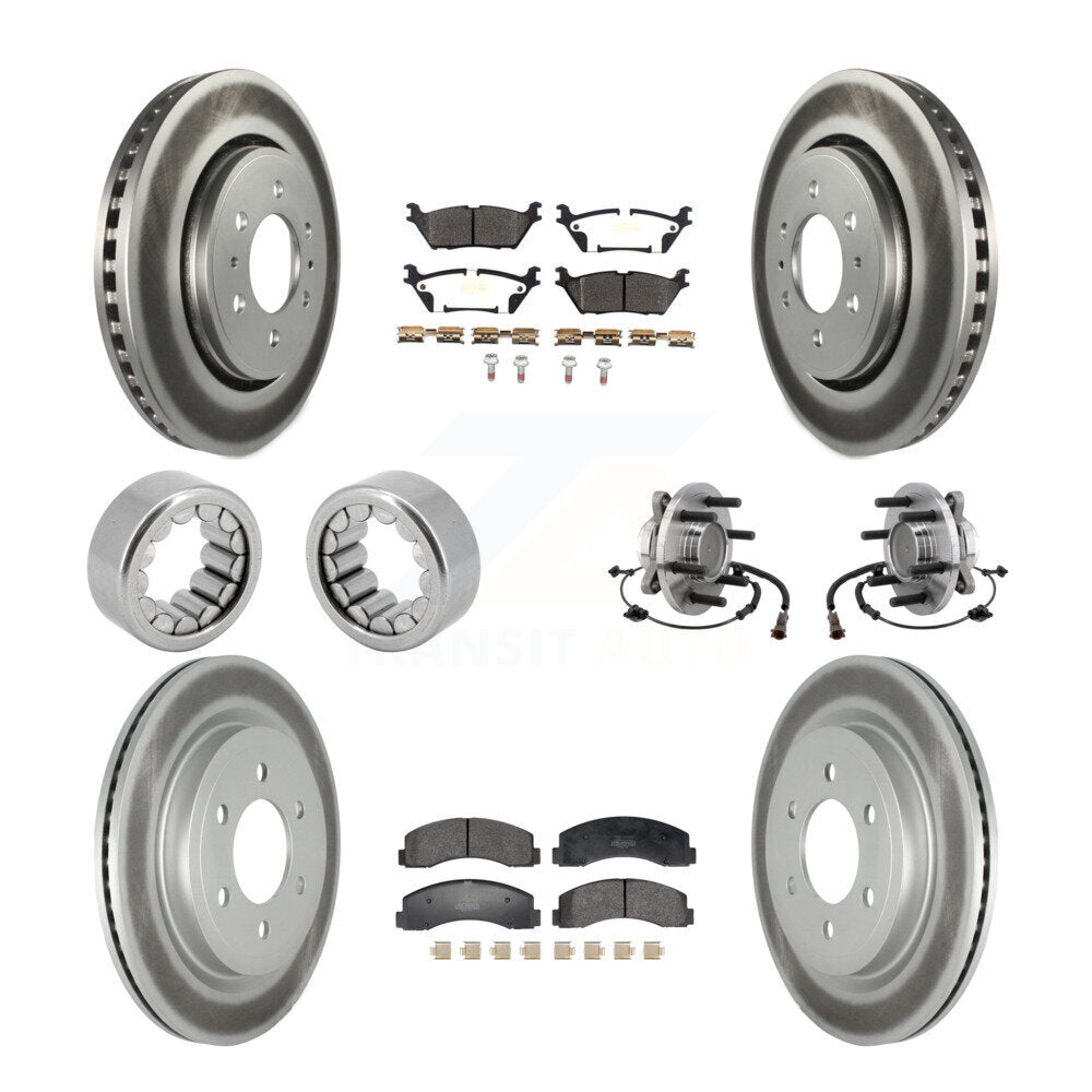 Kit de patins de rotor de frein enduits de roulement de moyeu avant et arrière (10 pièces) pour Ford F-150 RW