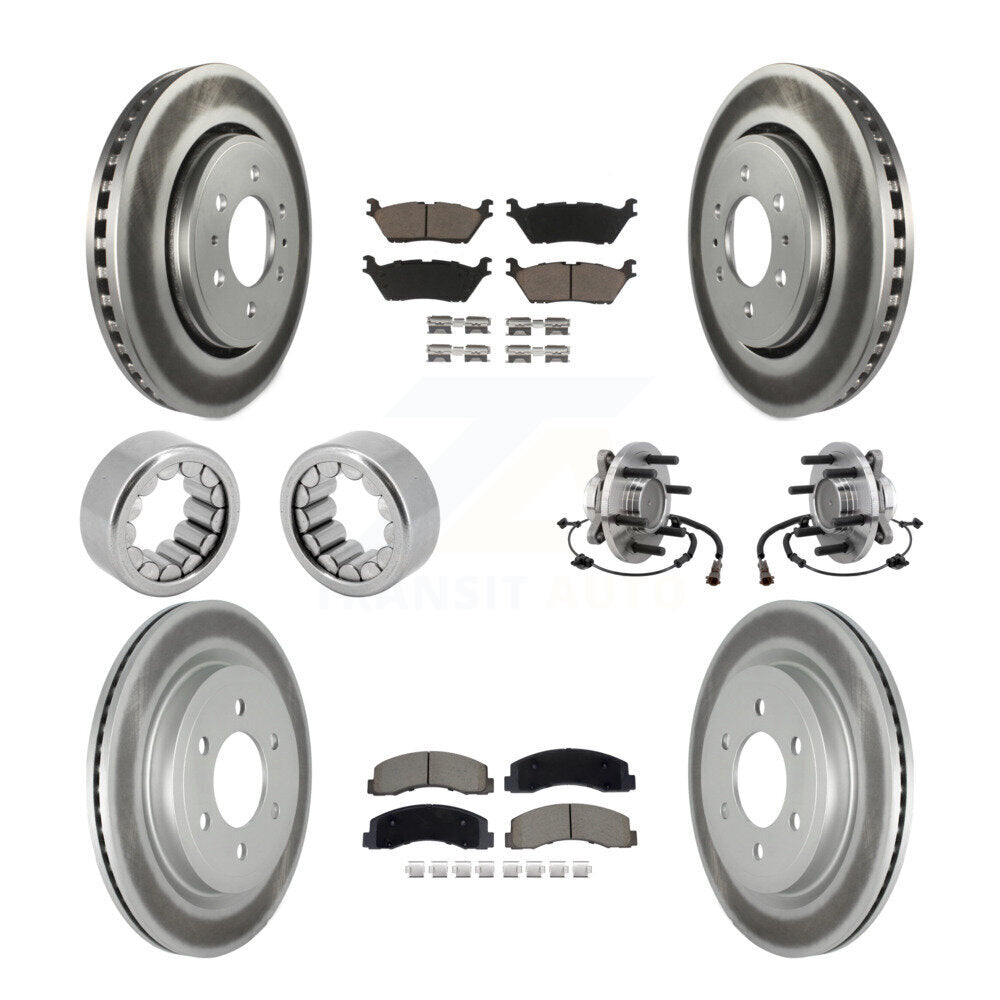 Kit de patins de rotor de frein enduits de roulement de moyeu avant et arrière (10 pièces) pour Ford F-150 RW