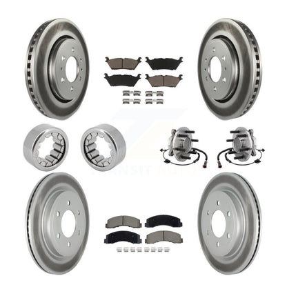 Kit de patins de rotor de frein enduits de roulement de moyeu avant et arrière (10 pièces) pour Ford F-150 RW