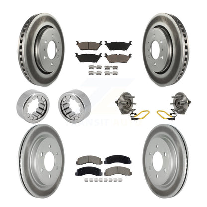 Kit de rotor de frein et de patins de frein enduits de roulement de moyeu avant et arrière (10 pièces) pour Ford F-15
