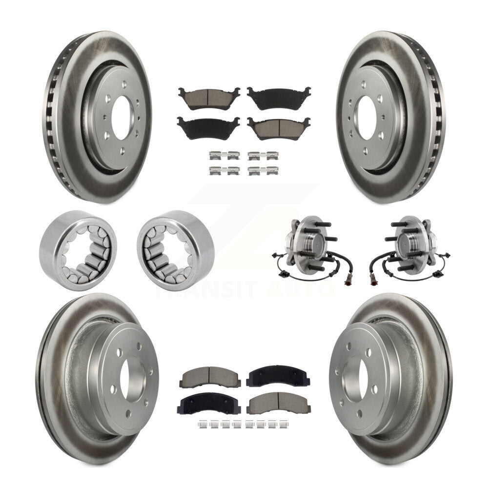 Kit de patins de rotor de frein enduits de roulement de moyeu avant et arrière (10 pièces) pour Ford F-150 RW