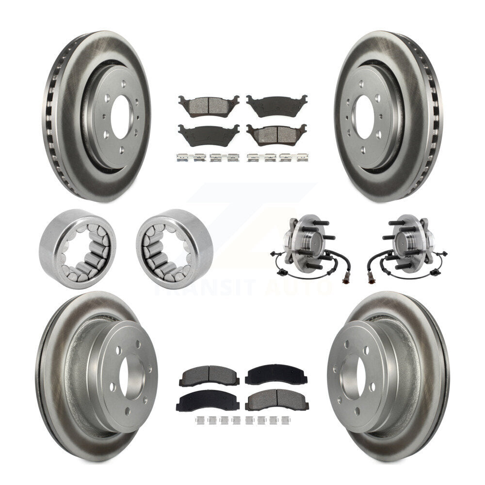 Kit de patins de rotor de frein enduits de roulement de moyeu avant et arrière (10 pièces) pour Ford F-150 RW