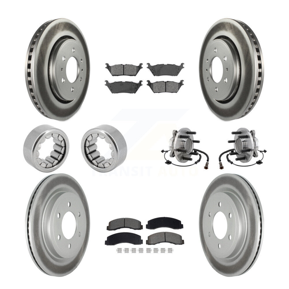 Kit de patins de rotor de frein enduits de roulement de moyeu avant et arrière (10 pièces) pour Ford F-150 RW