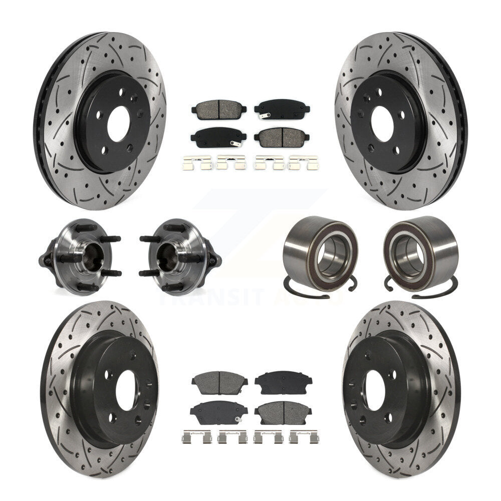 Kit de plaquettes de rotor de frein, roulement de moyeu avant et arrière (10 pièces) pour Chevrolet Trax Buic