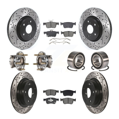 Kit de rotor et de plaquettes de frein à disque revêtus de roulement de moyeu avant et arrière (10 pièces) pour Honda Accor
