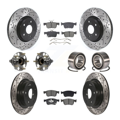 Kit de rotor et de plaquettes de frein à disque revêtus de roulement de moyeu avant et arrière (10 pièces) pour Honda Accor