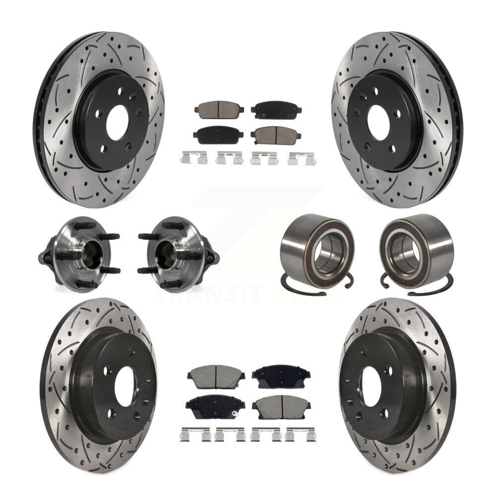 Kit de plaquettes de rotor de frein, roulement de moyeu avant et arrière (10 pièces) pour Chevrolet Trax Buic