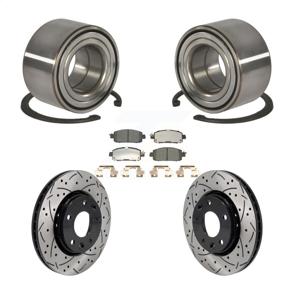 Kit de plaquettes de Rotor de frein fendues percées avec roulement de roue avant, pour Nissan Kick