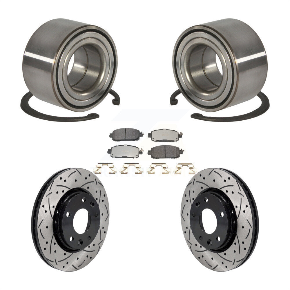 Kit de plaquettes de Rotor de frein fendues percées avec roulement de roue avant, pour Nissan Kick