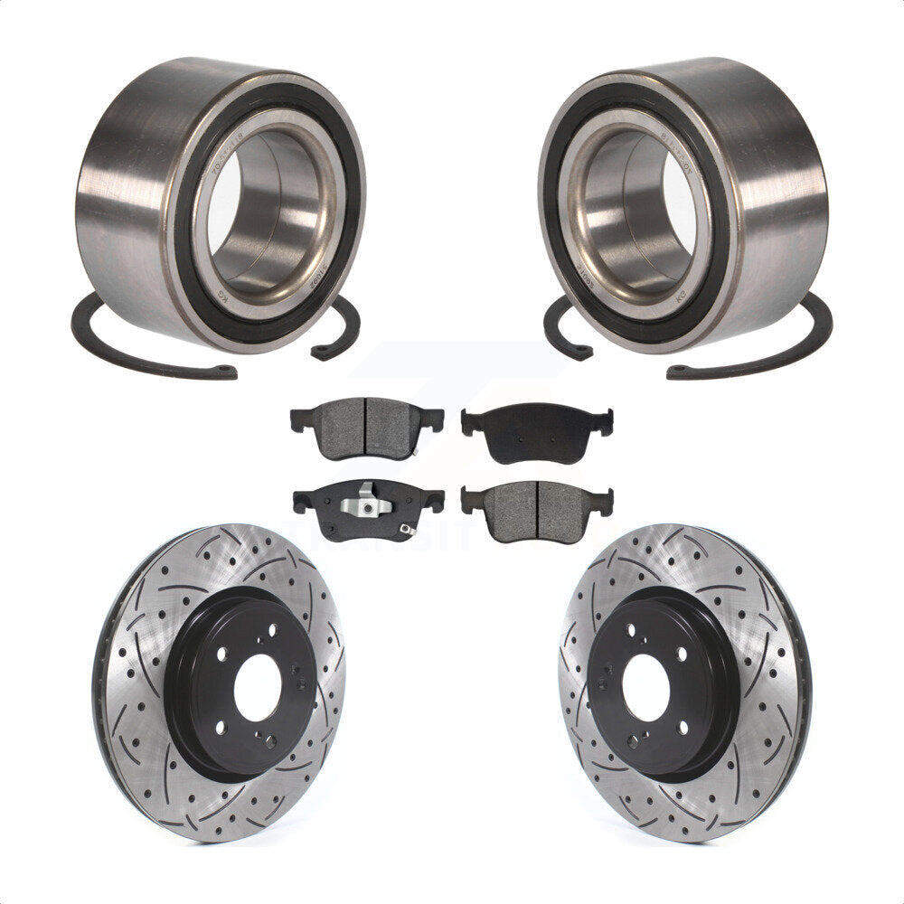 Kit de plaquettes de Rotor de frein fendues percées avec roulement de roue avant, pour Honda Accor