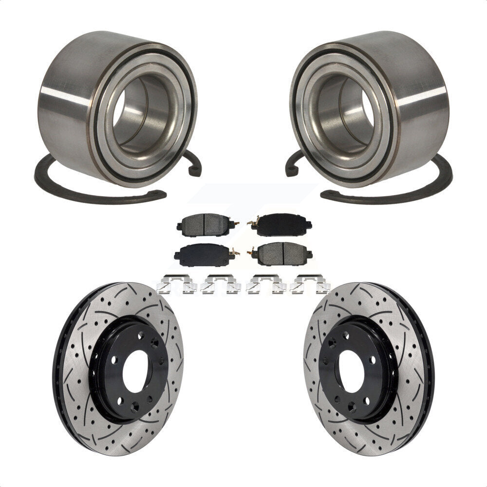 Kit de plaquettes de Rotor de frein fendues percées avec roulement de roue avant, pour Nissan Kick