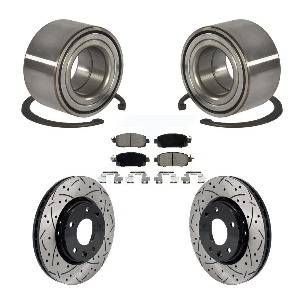 Kit de plaquettes de Rotor de frein fendues percées avec roulement de roue avant, pour Nissan Kick