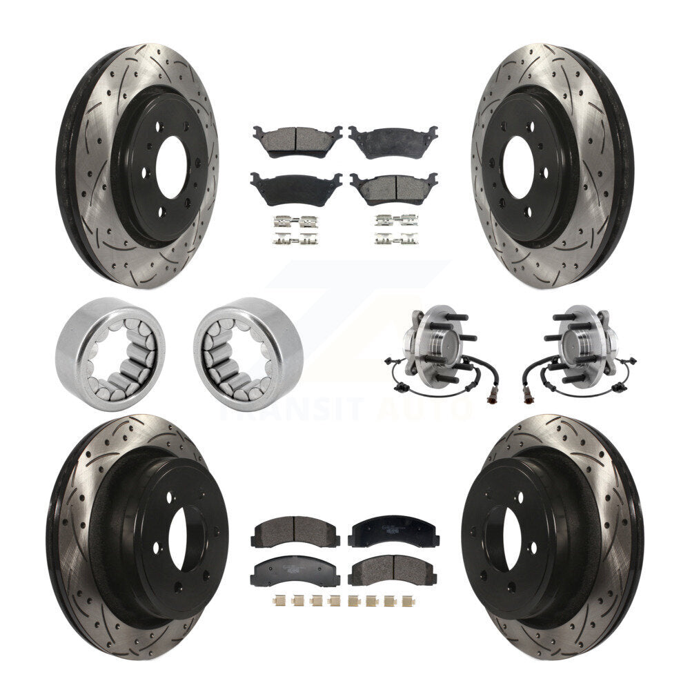 Kit de patins de rotor de frein enduits de roulement de moyeu avant et arrière (10 pièces) pour Ford F-150 RW