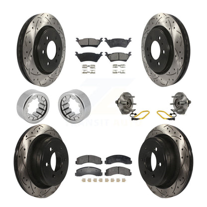 Kit de rotor de frein et de patins de frein enduits de roulement de moyeu avant et arrière (10 pièces) pour Ford F-15