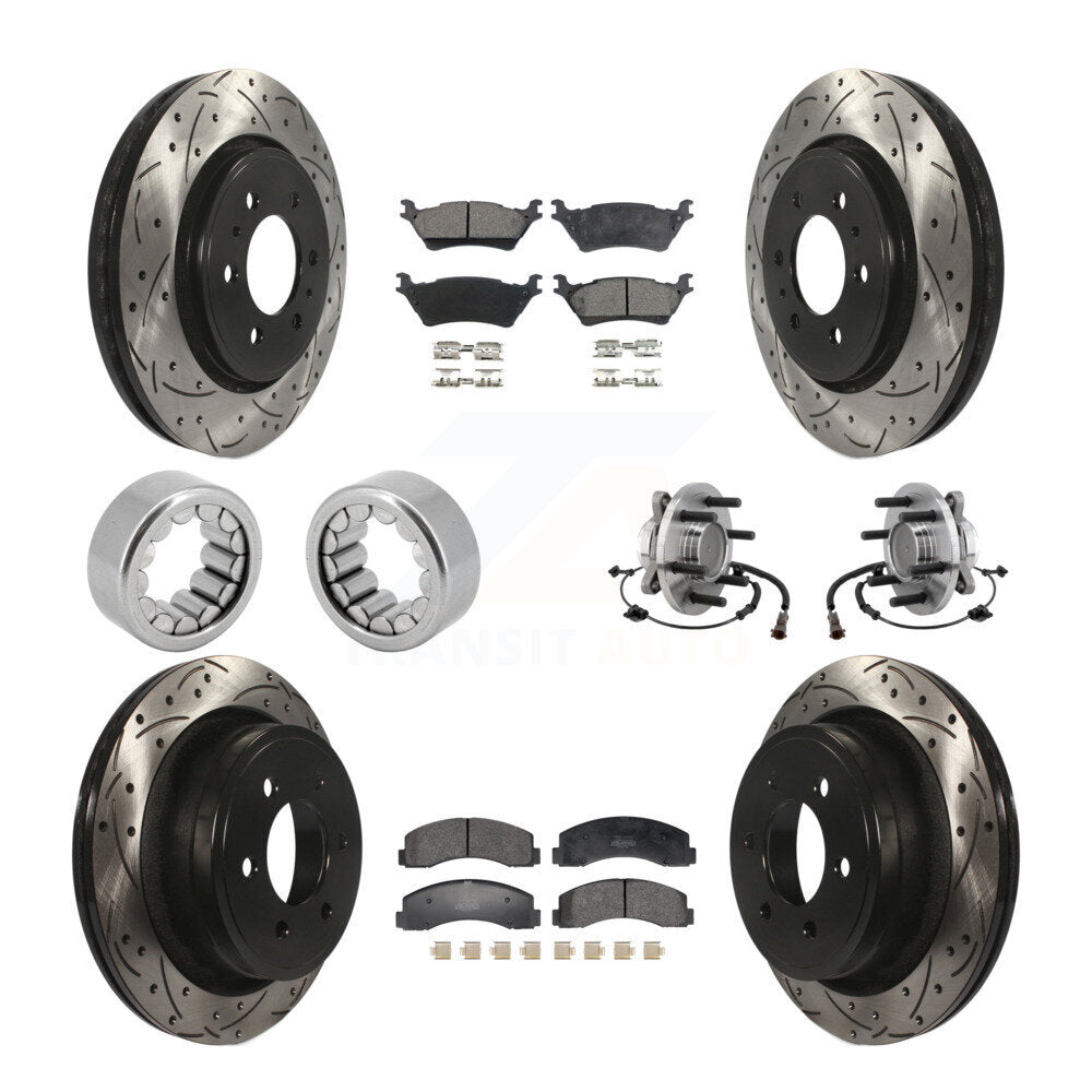 Kit de patins de rotor de frein enduits de roulement de moyeu avant et arrière (10 pièces) pour Ford F-150 RW