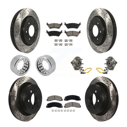Kit de rotor de frein et de patins de frein enduits de roulement de moyeu avant et arrière (10 pièces) pour Ford F-15