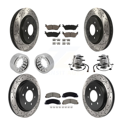 Kit de patins de rotor de frein enduits de roulement de moyeu avant et arrière (10 pièces) pour Ford F-150 RW