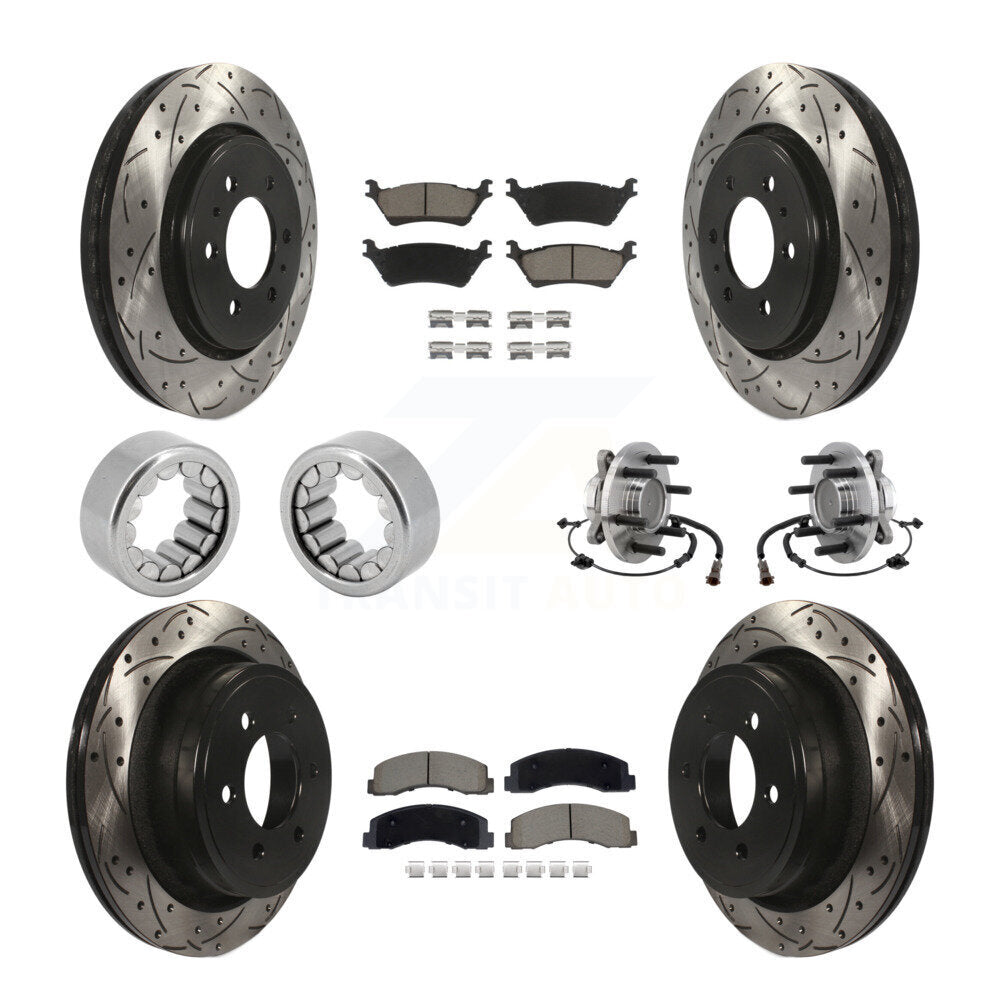 Kit de patins de rotor de frein enduits de roulement de moyeu avant et arrière (10 pièces) pour Ford F-150 RW