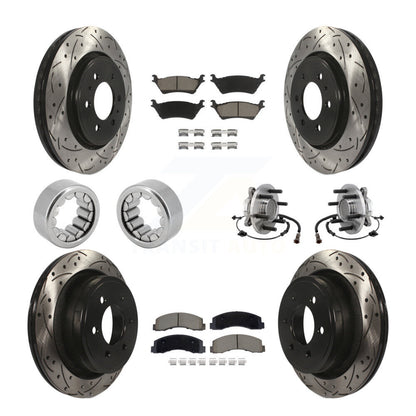 Kit de patins de rotor de frein enduits de roulement de moyeu avant et arrière (10 pièces) pour Ford F-150 RW