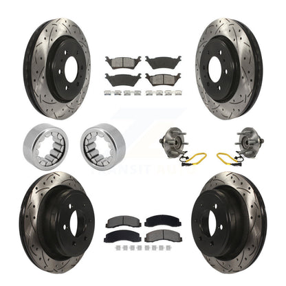 Kit de rotor de frein et de patins de frein enduits de roulement de moyeu avant et arrière (10 pièces) pour Ford F-15