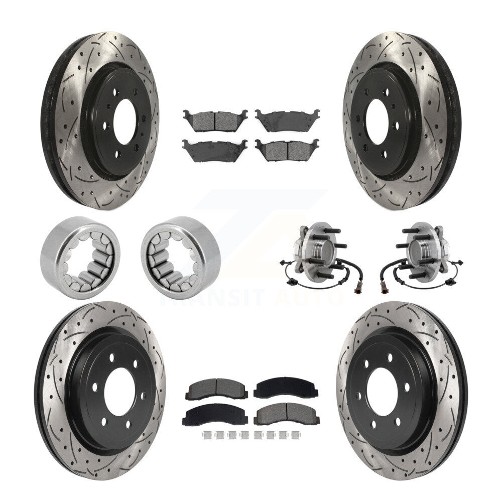 Kit de patins de rotor de frein enduits de roulement de moyeu avant et arrière (10 pièces) pour Ford F-150 RW