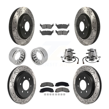 Kit de patins de rotor de frein enduits de roulement de moyeu avant et arrière (10 pièces) pour Ford F-150 RW