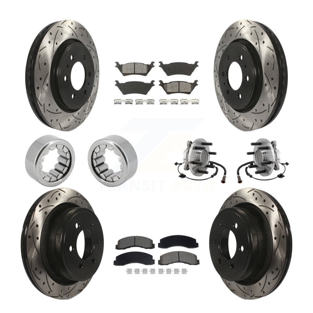 Kit de patins de rotor de frein enduits de roulement de moyeu avant et arrière (10 pièces) pour Ford F-150 RW