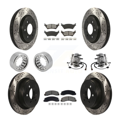 Kit de patins de rotor de frein enduits de roulement de moyeu avant et arrière (10 pièces) pour Ford F-150 RW