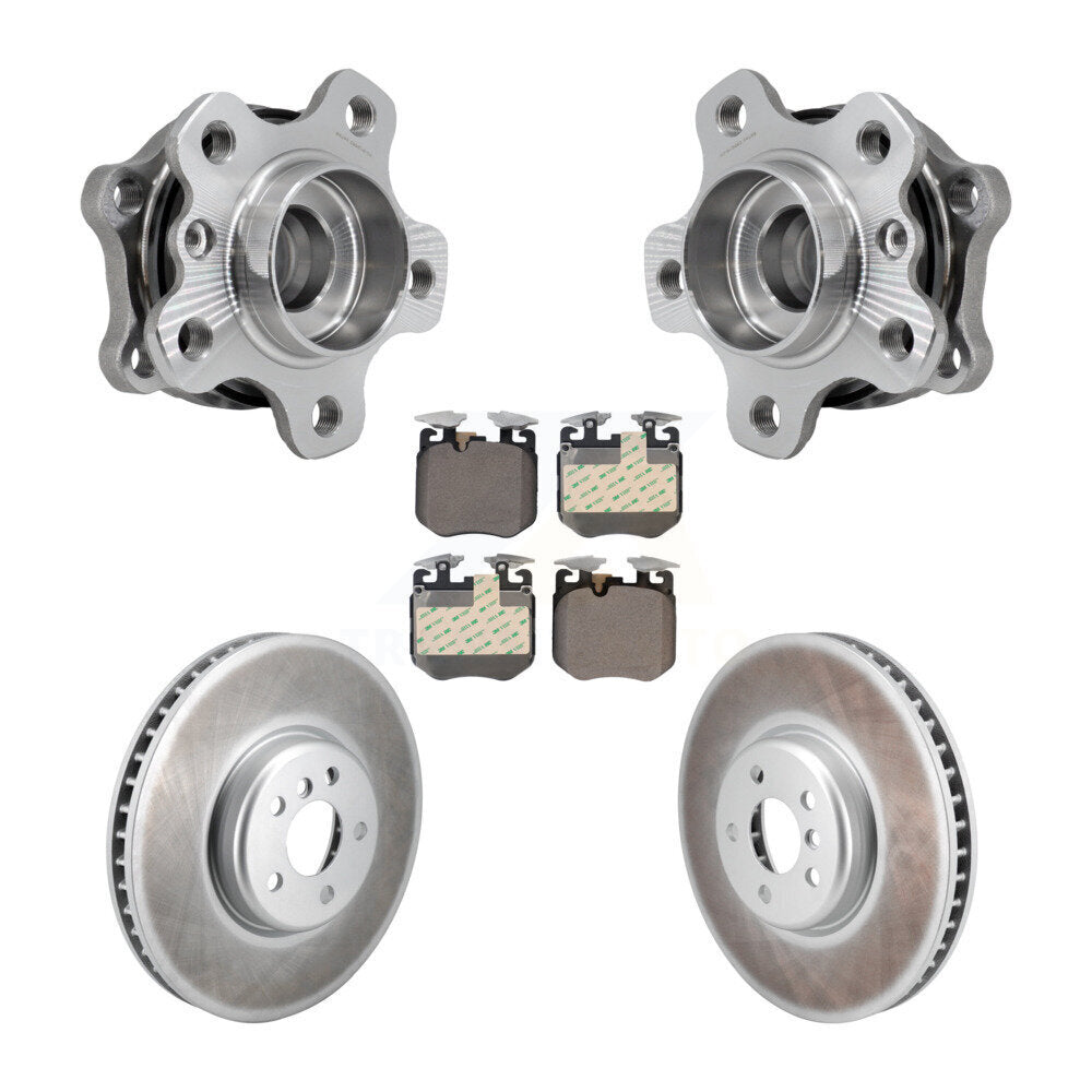 Ensemble de roulement de moyeu avant, Rotor de frein à disque revêtu et Kit de plaquettes pour BMW 540i xDriv