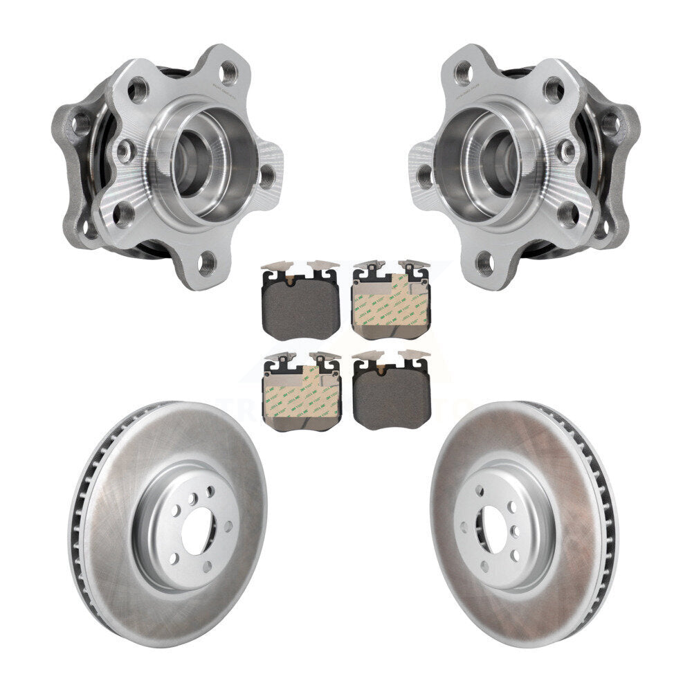 Ensemble de roulement de moyeu avant, Rotor de frein à disque revêtu et Kit de plaquettes pour BMW 540i xDriv