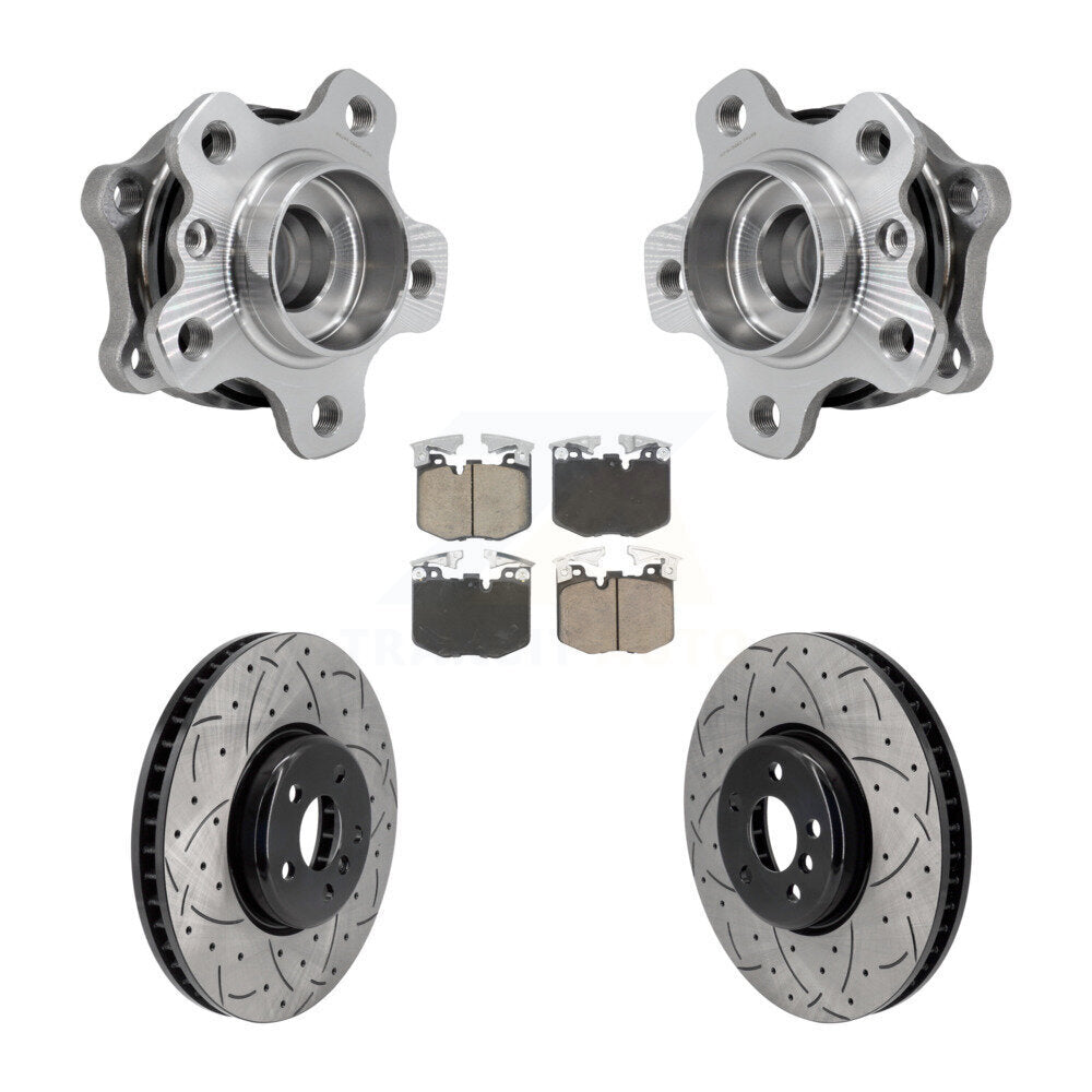 Kit de plaquettes de Rotor de frein, roulement de moyeu avant, fente percée, pour BMW 330i xDrive 530i 330