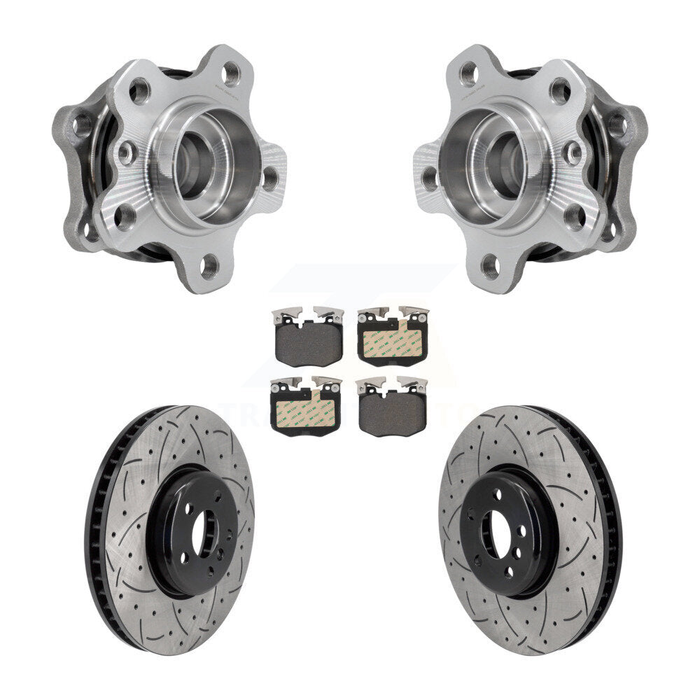 Kit de plaquettes de Rotor de frein, roulement de moyeu avant, fente percée, pour BMW 330i xDrive 530i 330