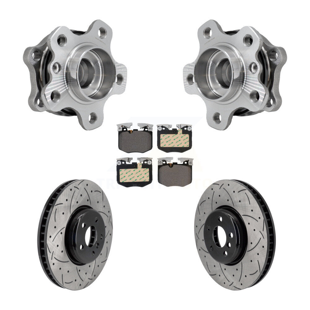 Kit de plaquettes de Rotor de frein, roulement de moyeu avant, fente percée, pour BMW 330i xDrive 530i 330