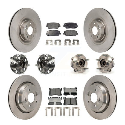Kit de rotors et plaquettes de frein avec roulement de moyeu avant et arrière (10 pièces) pour Hyundai Equu 2012-2016