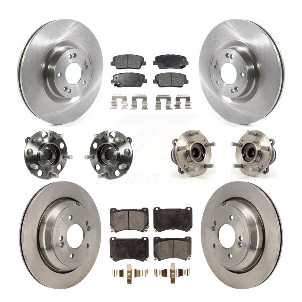 Kit de rotors et plaquettes de frein à disque, roulement de moyeu avant et arrière (10 pièces) pour Hyundai Equu 2011