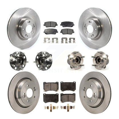 Kit de rotors et plaquettes de frein à disque, roulement de moyeu avant et arrière (10 pièces) pour Hyundai Equu 2011