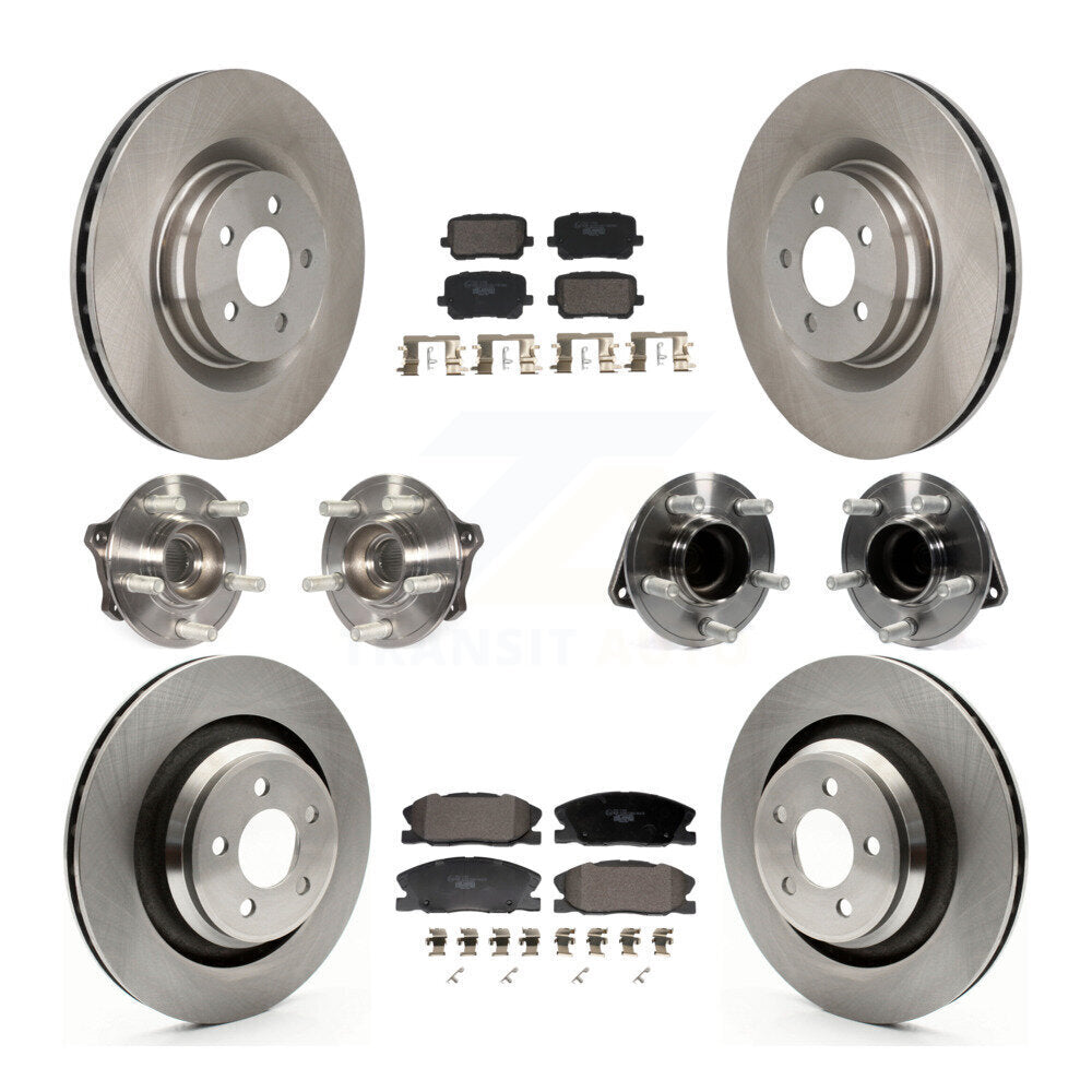 Kit de rotors et plaquettes de frein à disque, roulements de moyeu avant et arrière (10 pièces) pour Dodge Charger
